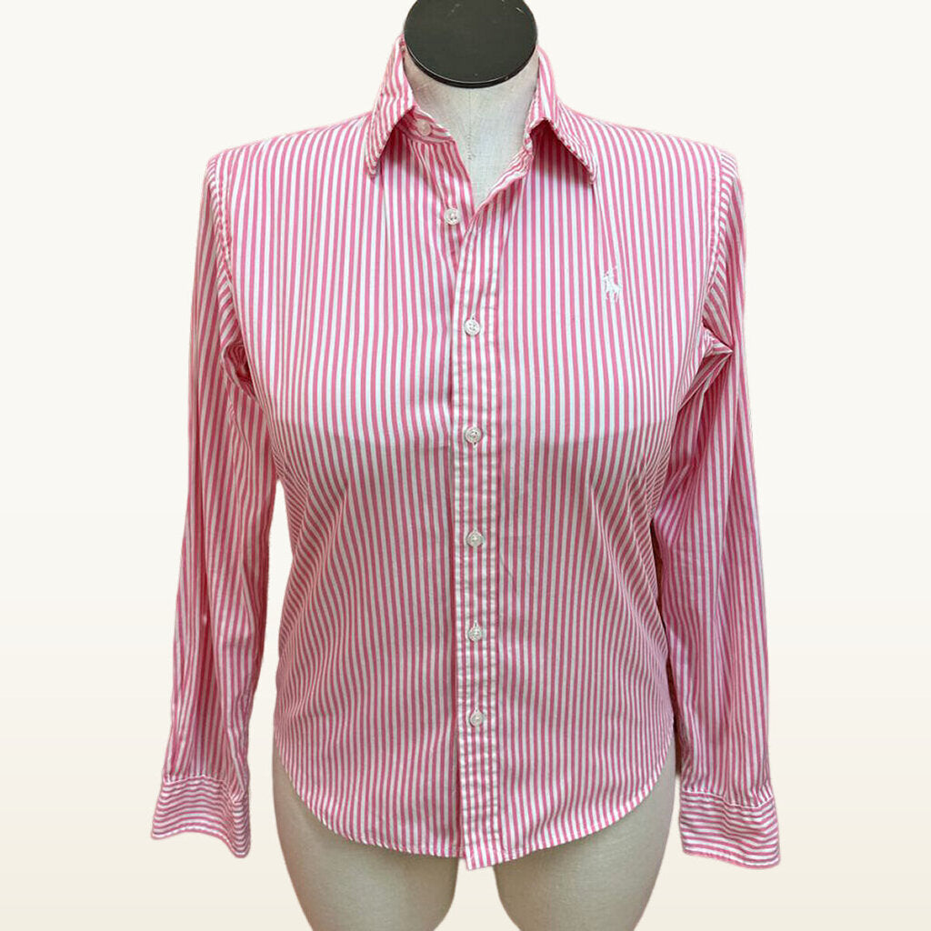Ralph Lauren Sport Pink Striped Slim Fit Shirt