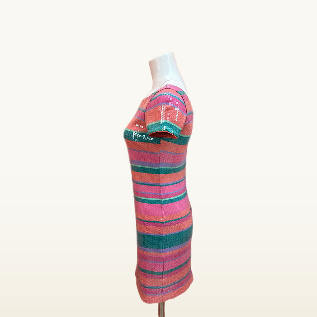 Laundry by Shelli Segal Sequin Striped Dress