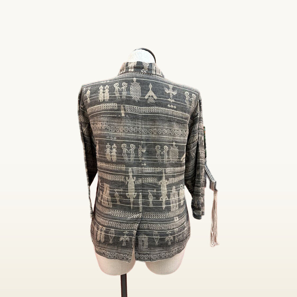 VINTAGE CHICOS TAN PATTERN JACKET SIZE 2 (L/12)