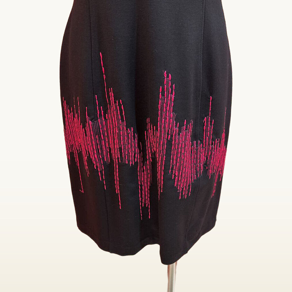 Josie Natori Black Dress with Pink Embellishments