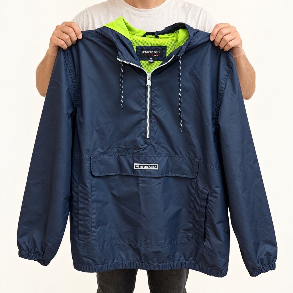 Men's Members Only Sport Navy Hooded Anorak - XL