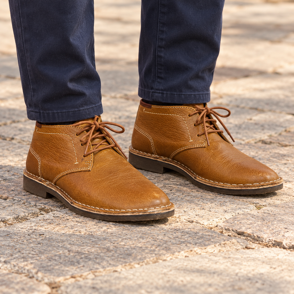 Men's Bass Brown Lace-Up Chukka Boots - Size 9