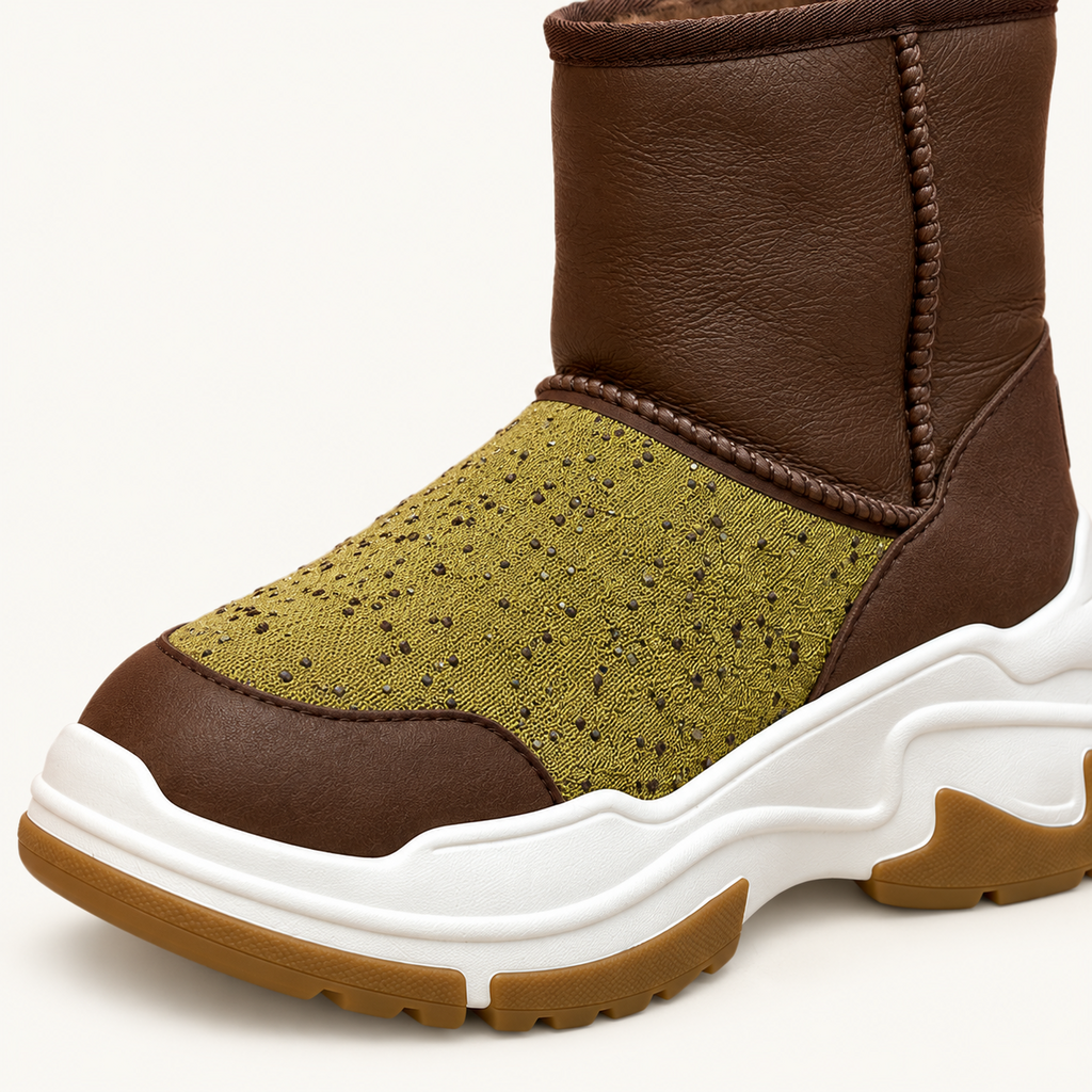 Australia Luxe Collective Brown & Green Ankle Boots - Size 10