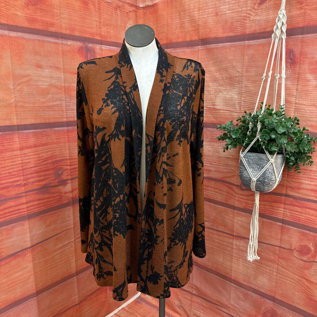 SOFT SURROUNDINGS RUST BLACK CARDIGAN SIZE LARGE