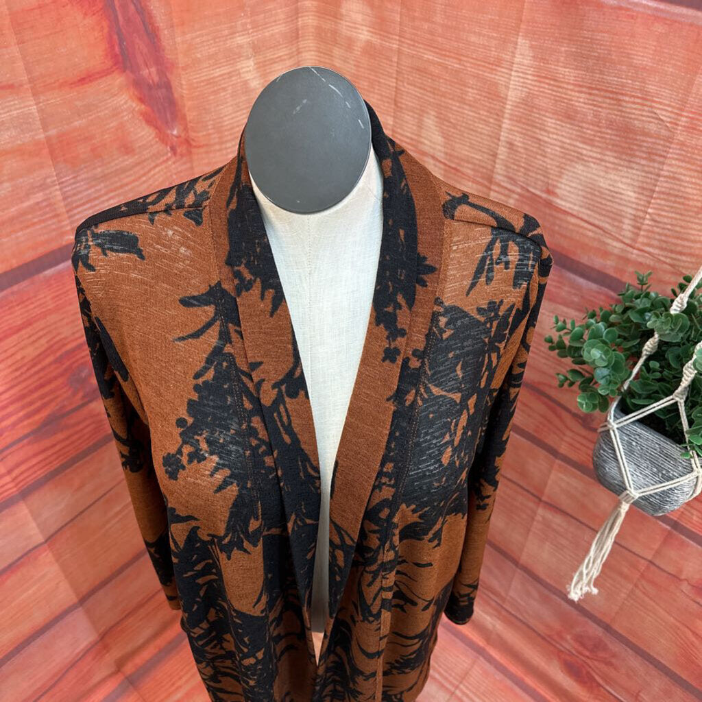 SOFT SURROUNDINGS RUST BLACK CARDIGAN SIZE LARGE