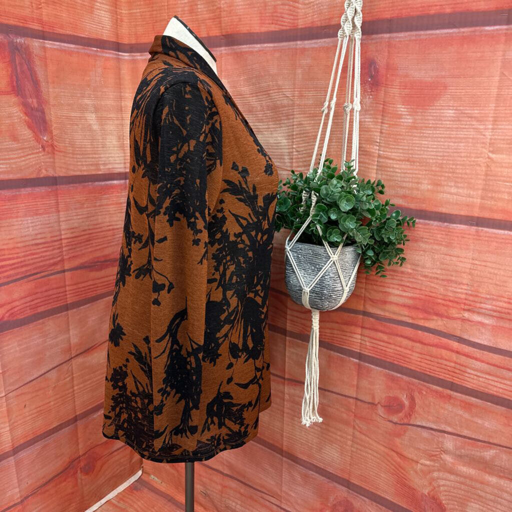 SOFT SURROUNDINGS RUST BLACK CARDIGAN SIZE LARGE