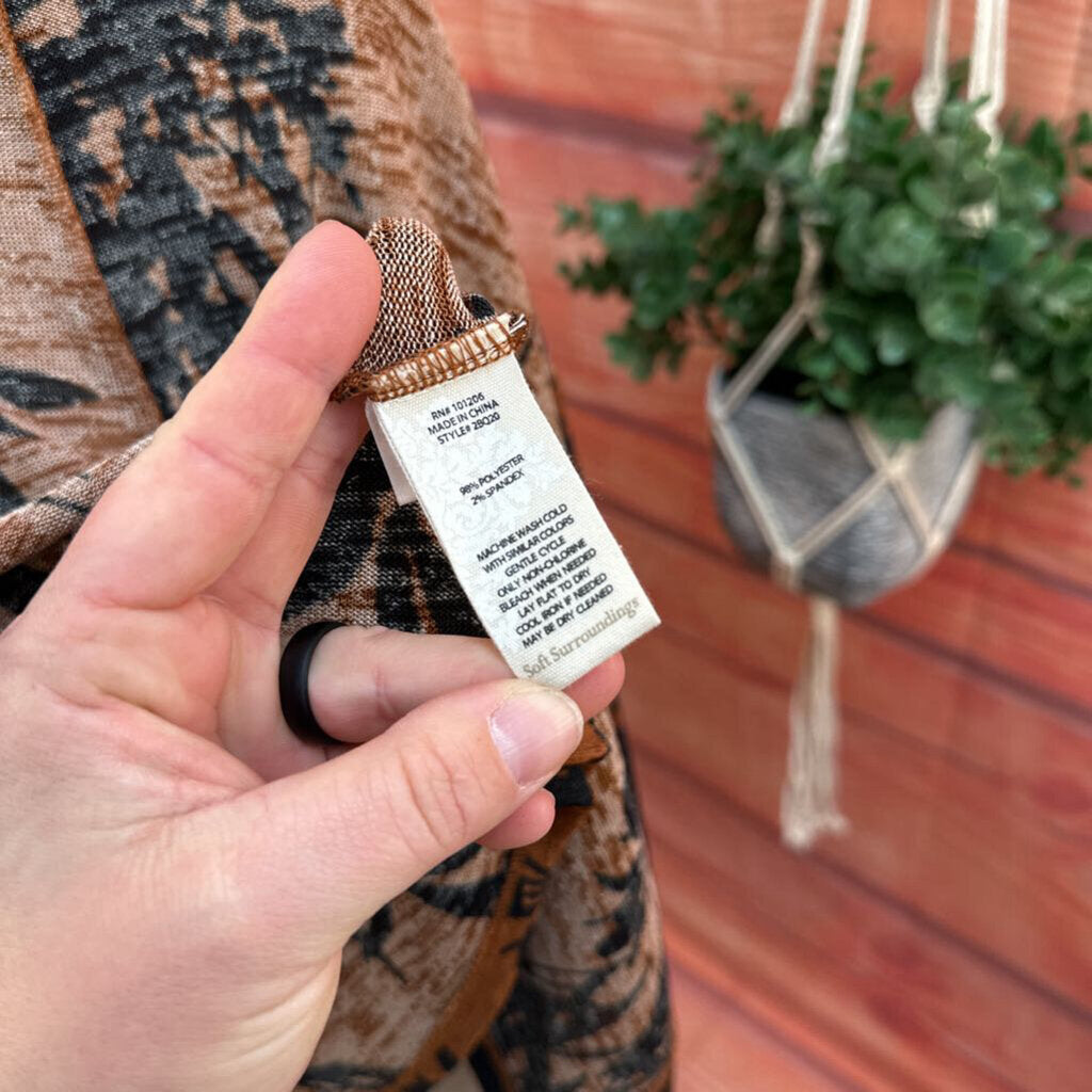 SOFT SURROUNDINGS RUST BLACK CARDIGAN SIZE LARGE