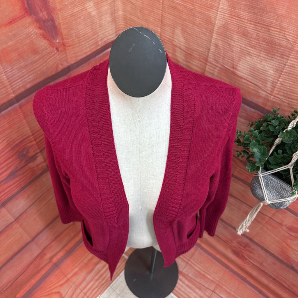 TALBOTS PINKISH RED CARDIGAN SIZE LARGE
