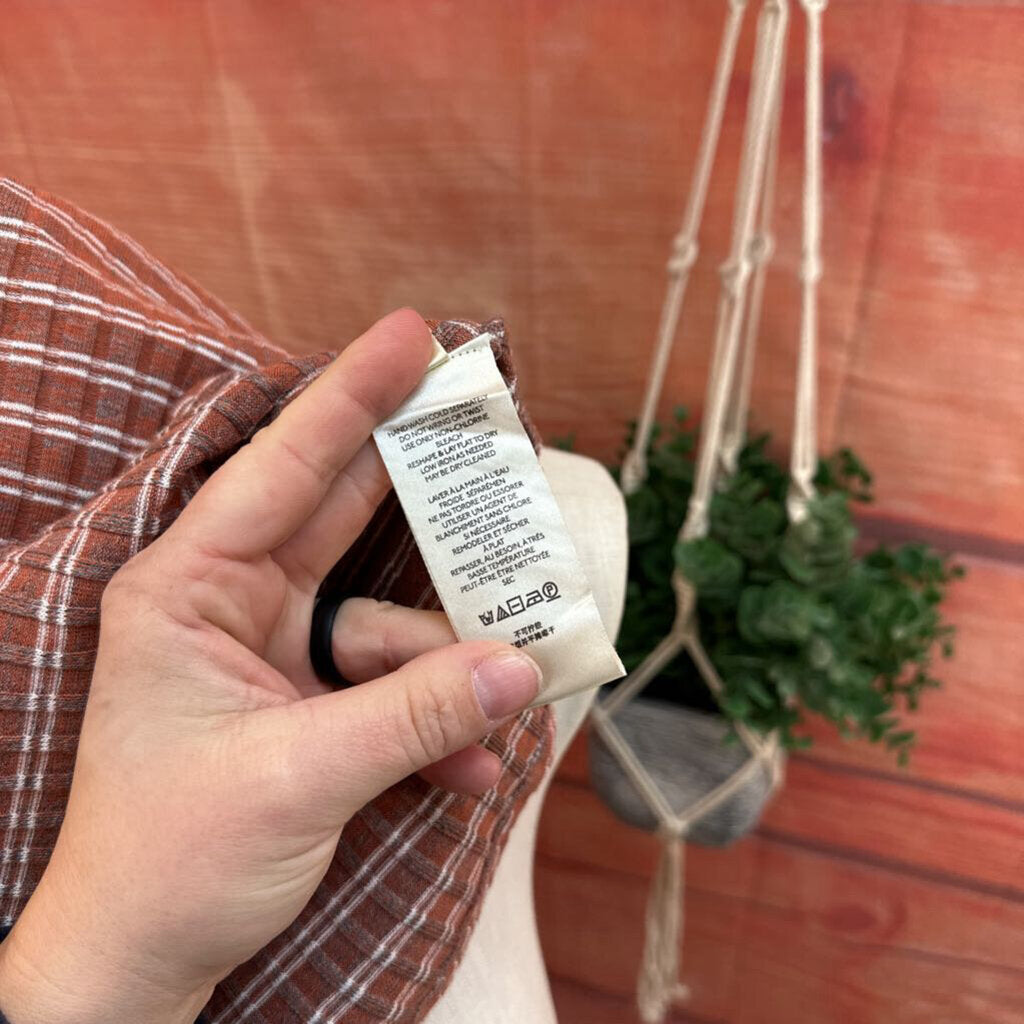 FREE PEOPLE RUST STRIPED TOP SIZE LARGE