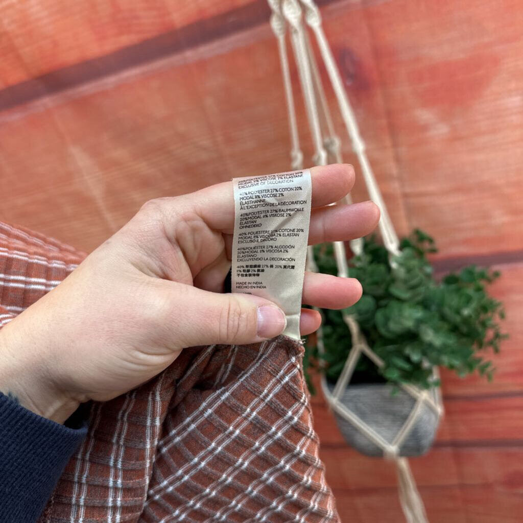 FREE PEOPLE RUST STRIPED TOP SIZE LARGE