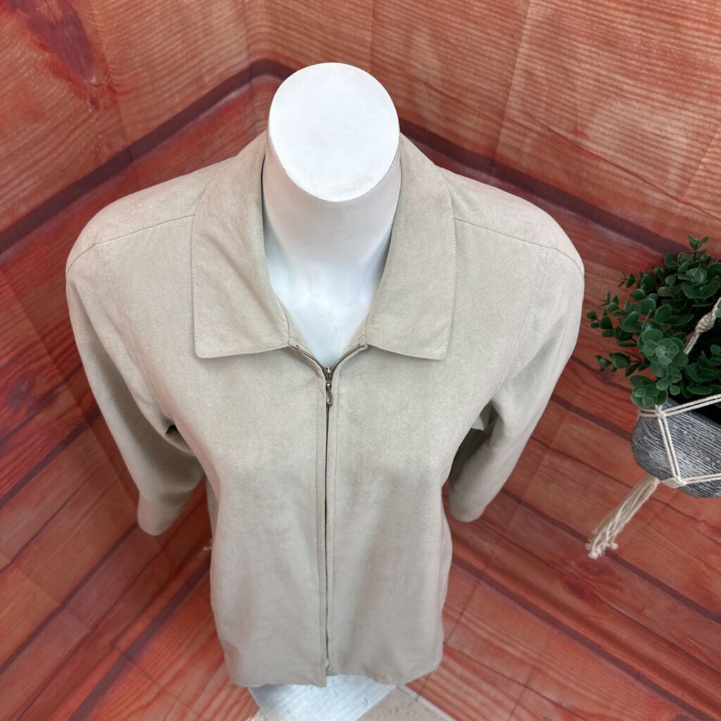 LONDON FOG BEIGE MICROFIBER JACKET SIZE MEDIUM