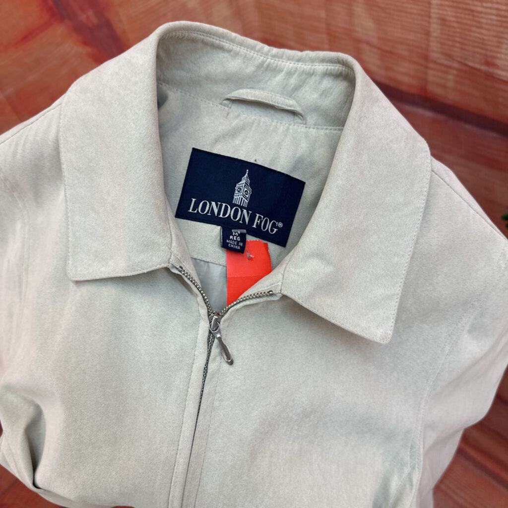 LONDON FOG BEIGE MICROFIBER JACKET SIZE MEDIUM