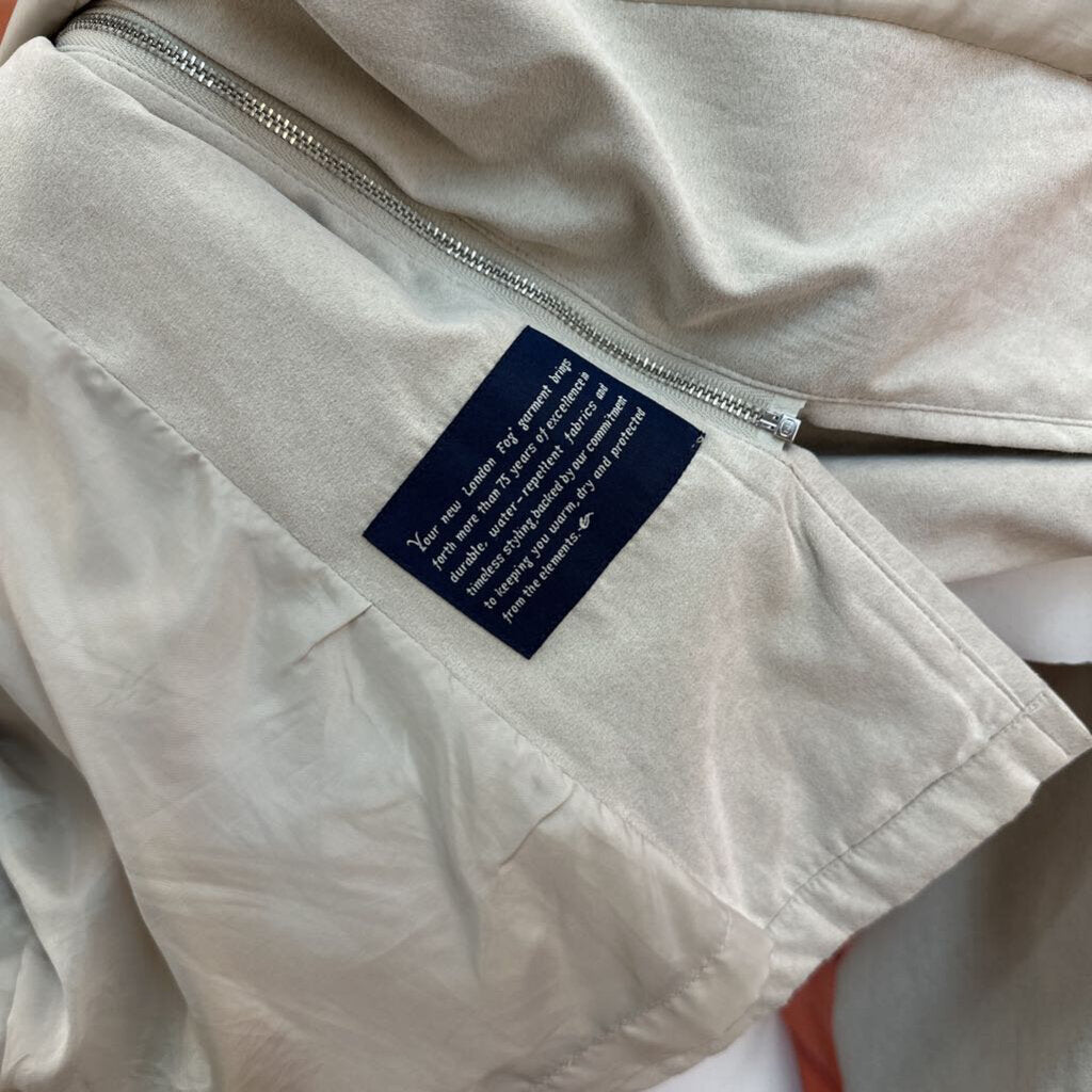 LONDON FOG BEIGE MICROFIBER JACKET SIZE MEDIUM