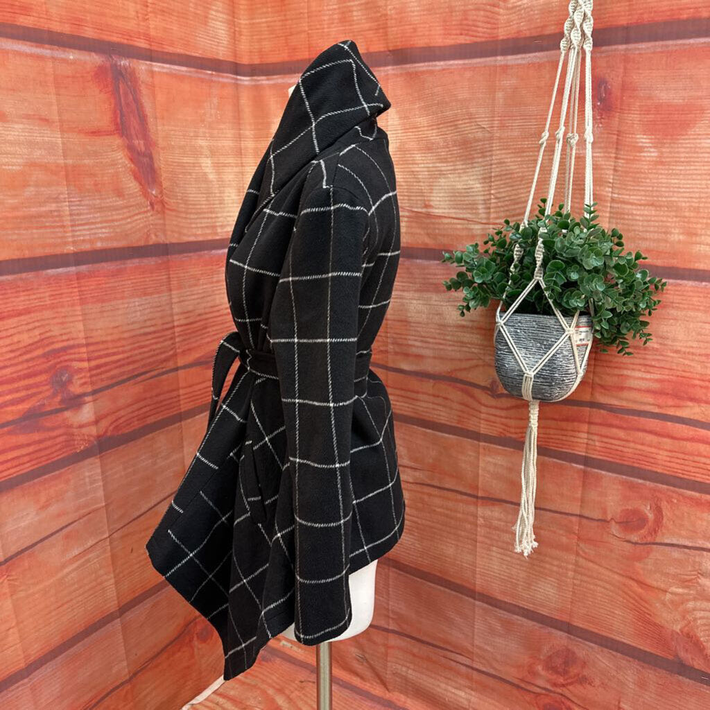 CHICWISH BLACK BELTED COAT SIZE SMALL
