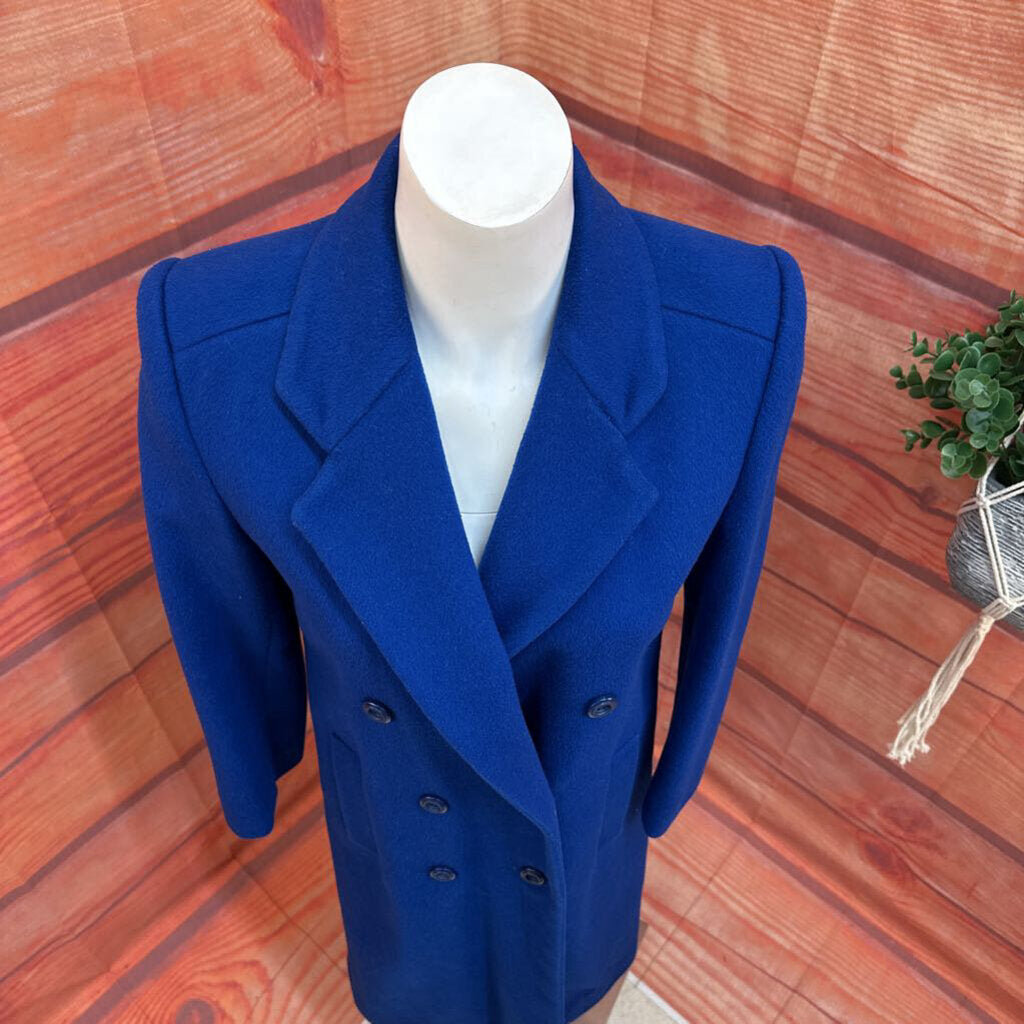 VINTAGE BURT NEWMAN BLUE LONG COAT SIZE 4p