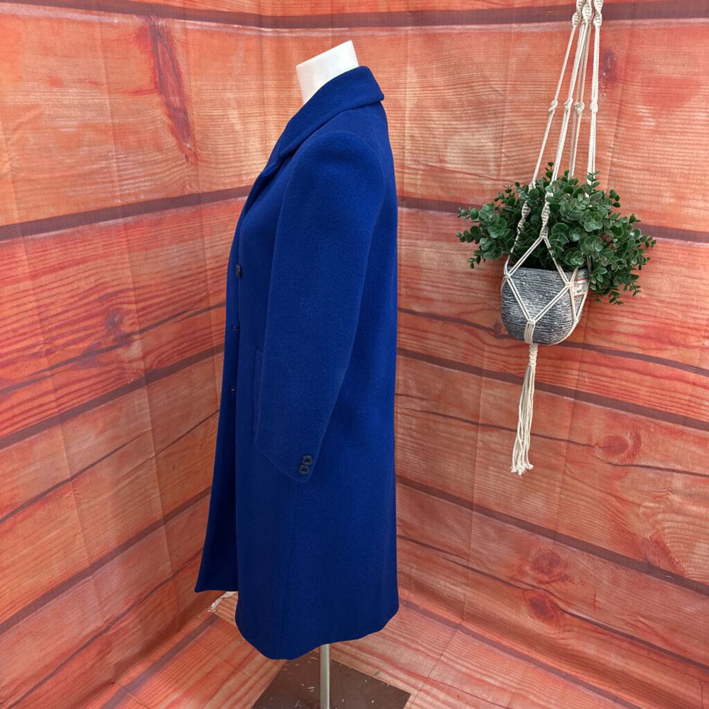 VINTAGE BURT NEWMAN BLUE LONG COAT SIZE 4p