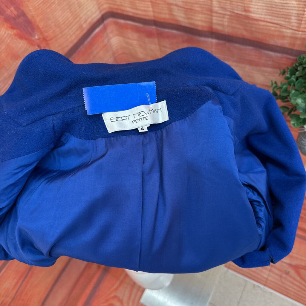 VINTAGE BURT NEWMAN BLUE LONG COAT SIZE 4p