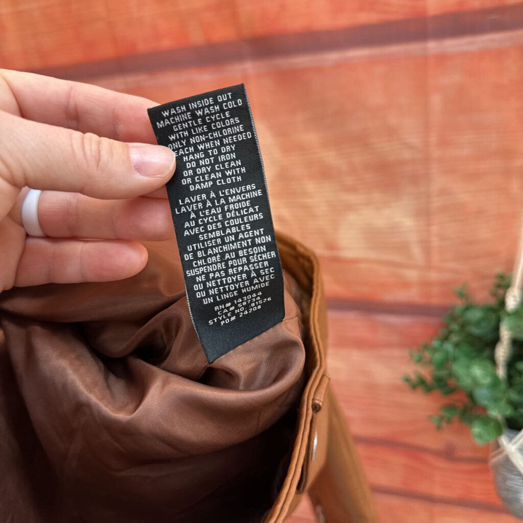 7 FOR ALL MANKIND BROWN LEATHER JACKET SIZE MEDIUM