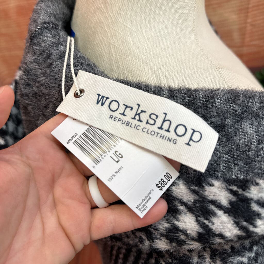 NWT WORKSHOP GRAY CARDIGAN SIZE LARGE