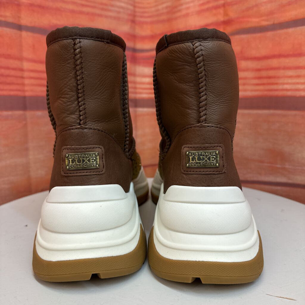 Women’s Brown and Green Decorative Ankle Boots