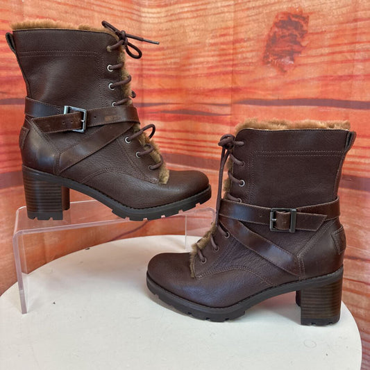 UGG Brown Faux Fur Lined Heeled Boots