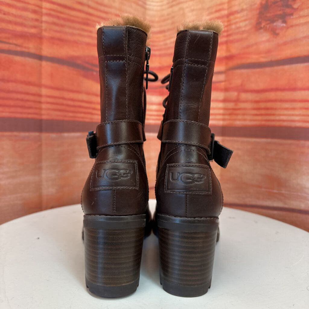 UGG Brown Faux Fur Lined Heeled Boots
