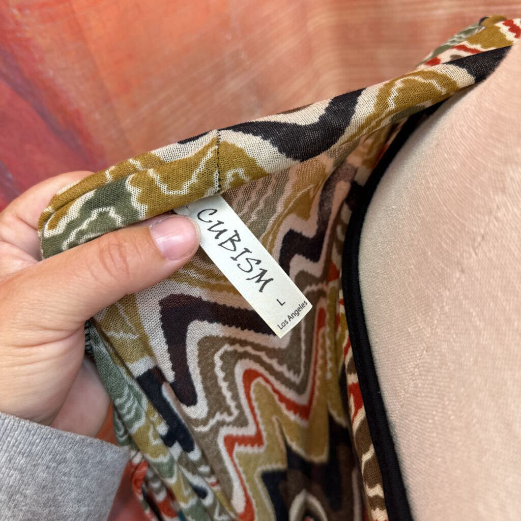 Cubism Patterned Kimono