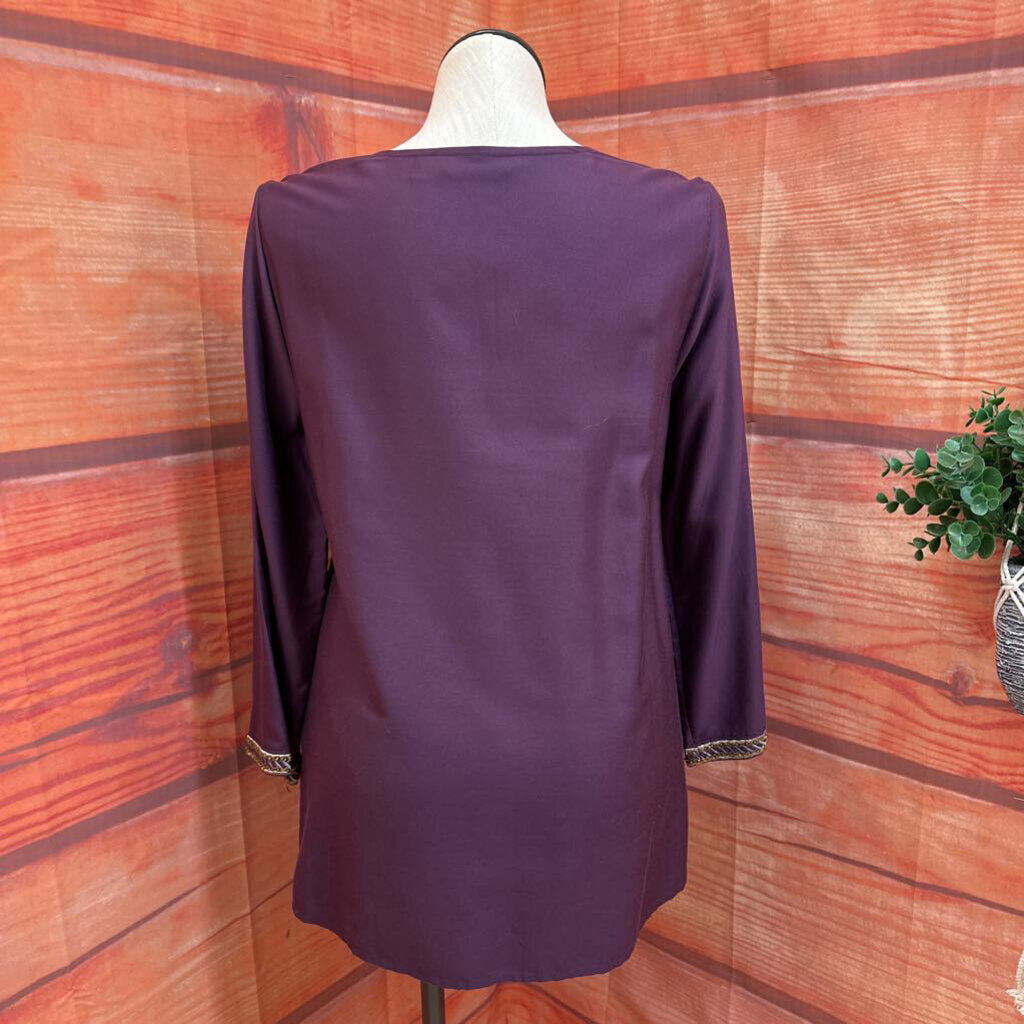 Soft Surroundings Purple Embroidered Top