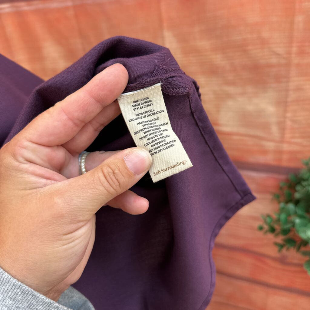 Soft Surroundings Purple Embroidered Top