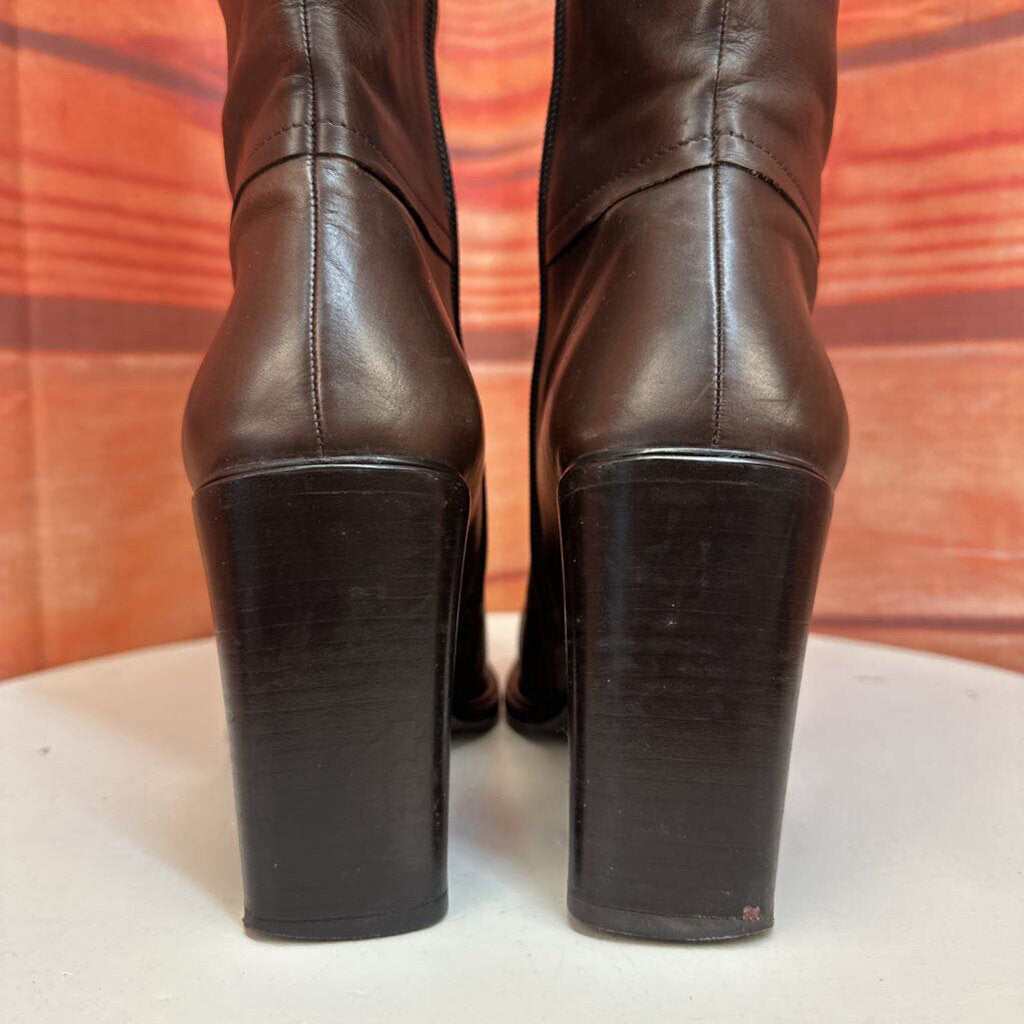 Via Spiga Brown Leather Knee-High Heeled Boots