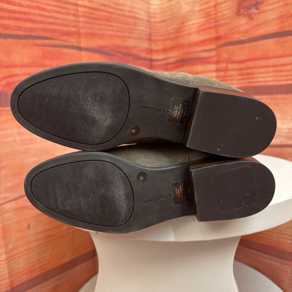 Taupe Suede Knee-High Boots