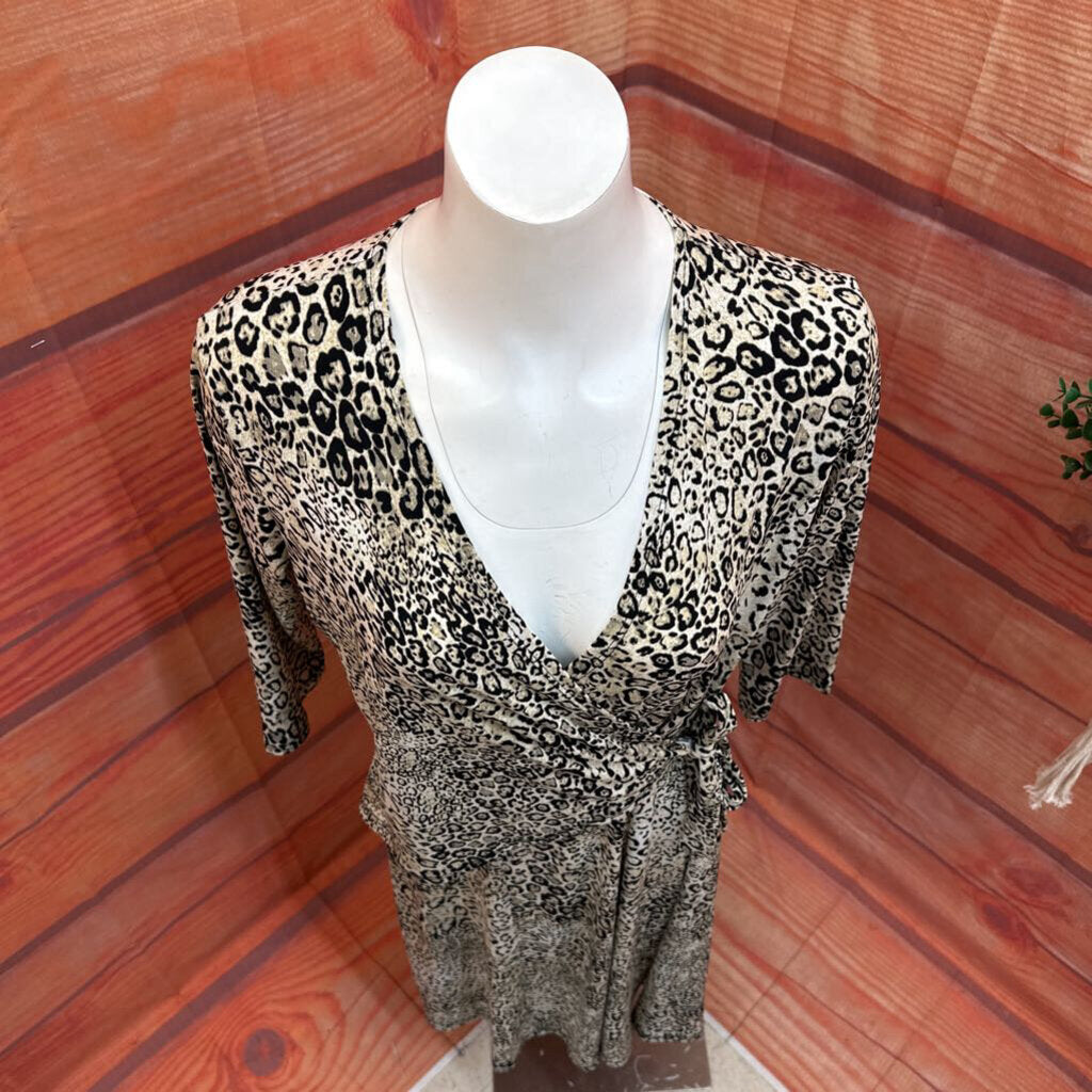 Ciara Sunwoo Women's Leopard Print Wrap Dress