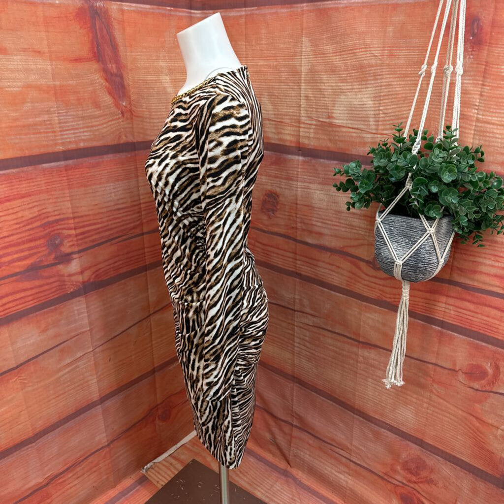 Michael Kors Dark Camel Animal Print Dress