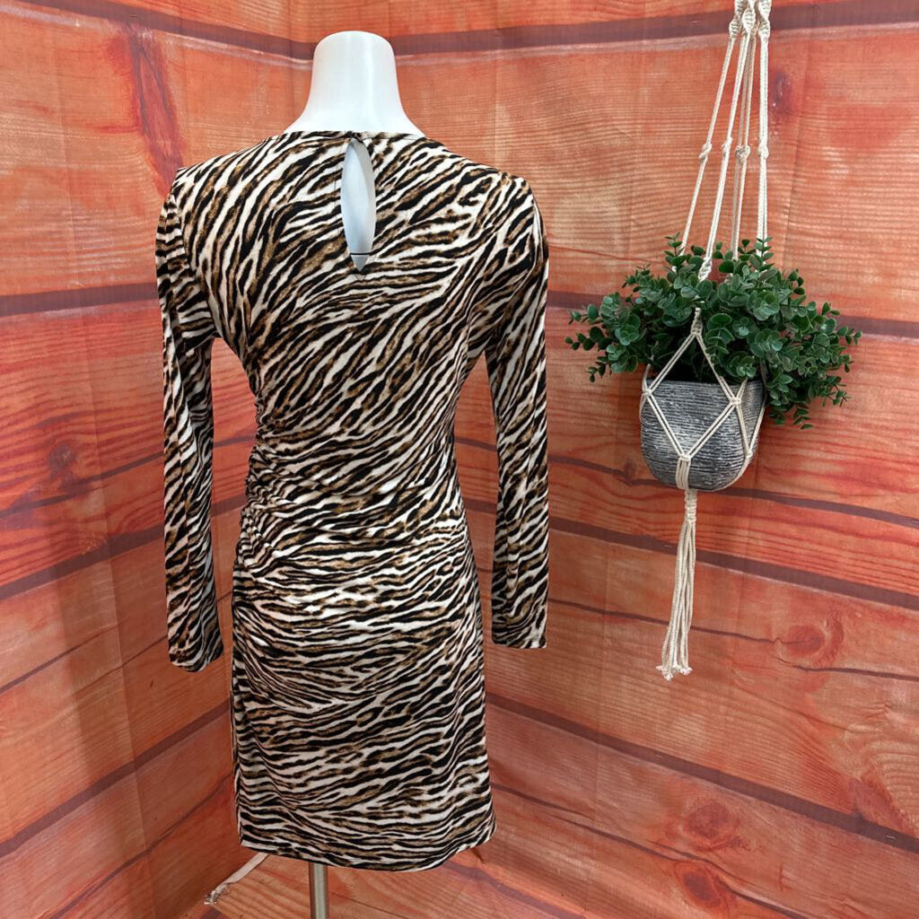 Michael Kors Dark Camel Animal Print Dress