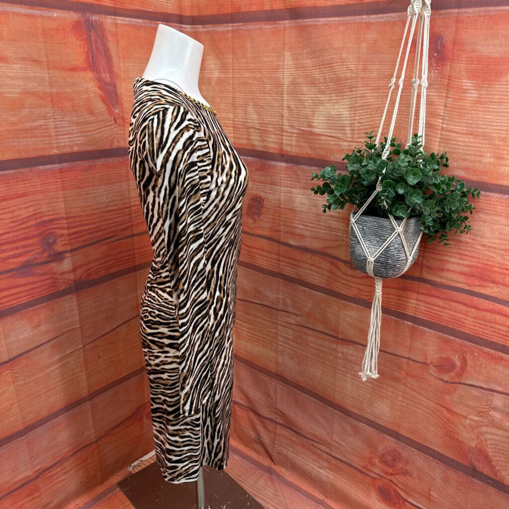 Michael Kors Dark Camel Animal Print Dress