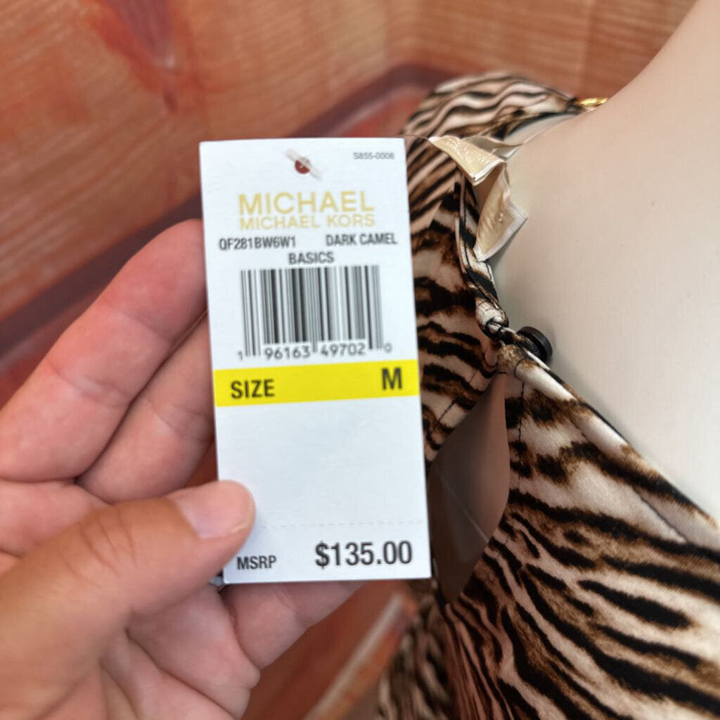Michael Kors Dark Camel Animal Print Dress