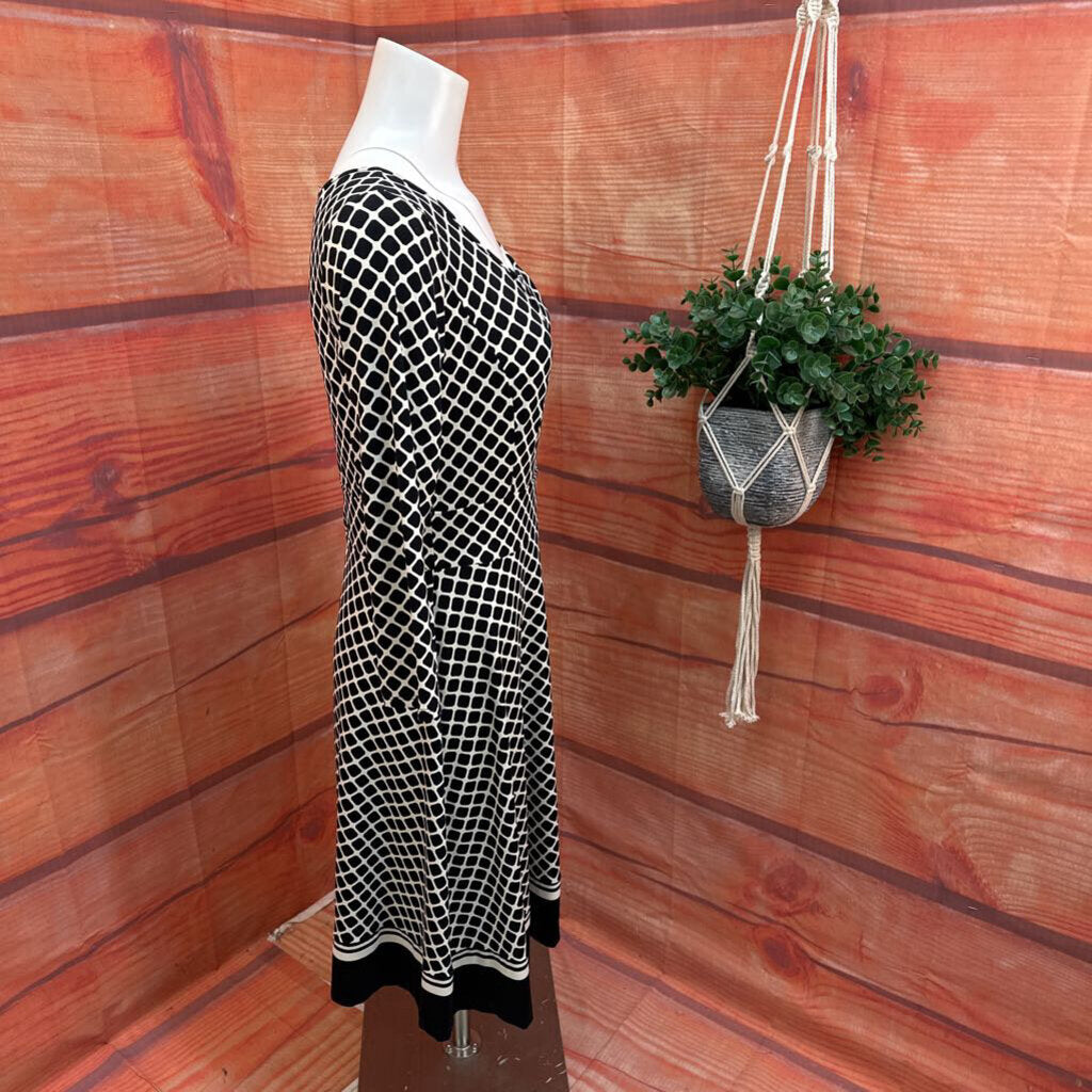 Talbots Women's Dress in Black and White Pattern