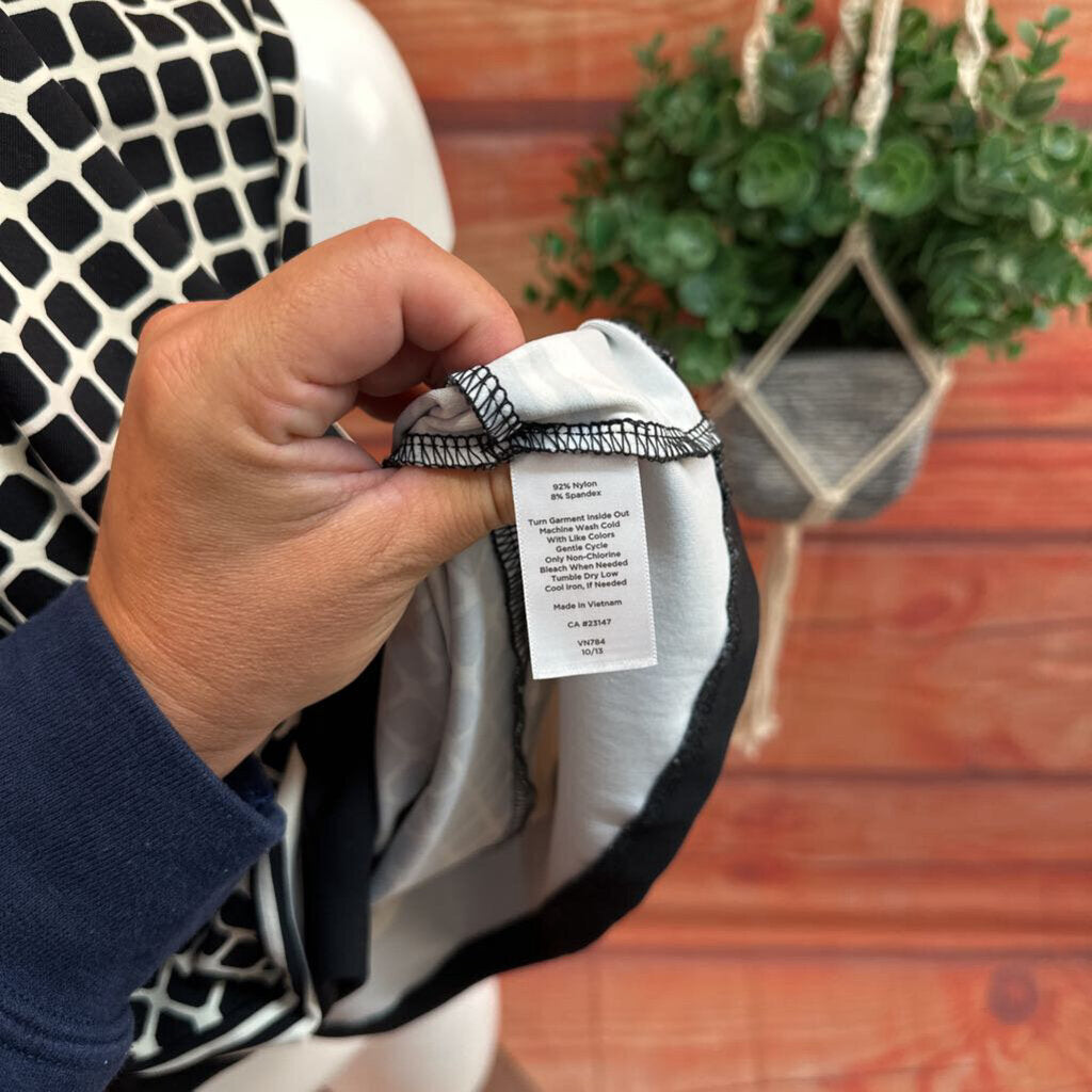 Talbots Women's Dress in Black and White Pattern