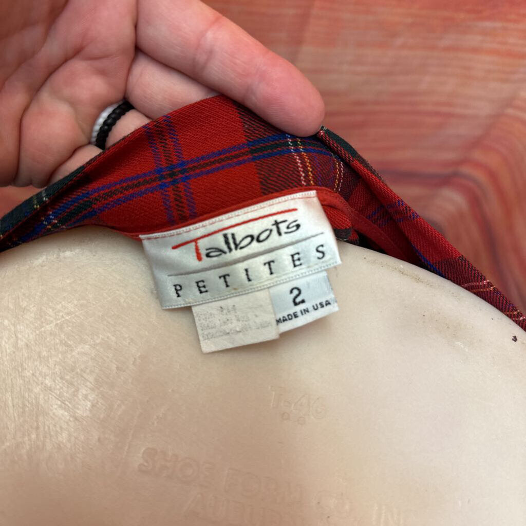 Talbots Red Plaid Skirt