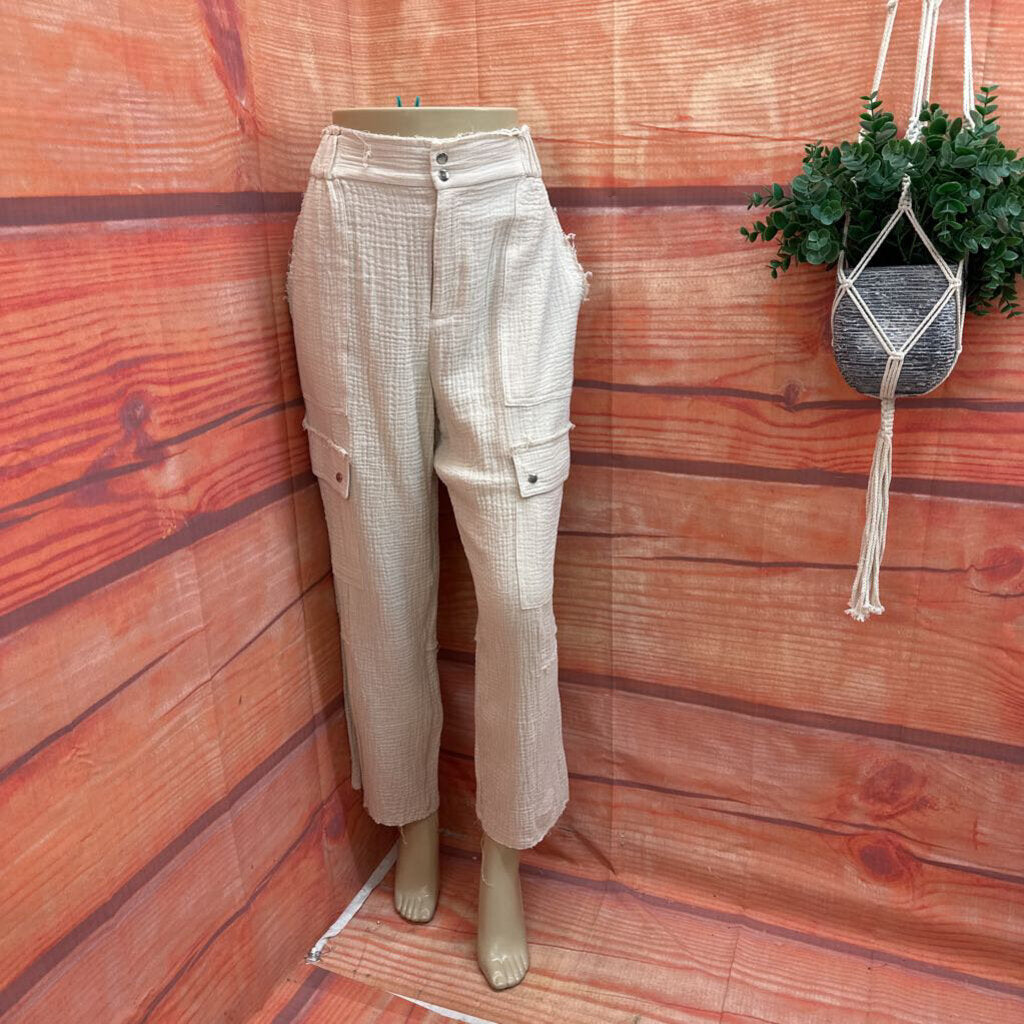 Joie Women's Cream Textured Trousers