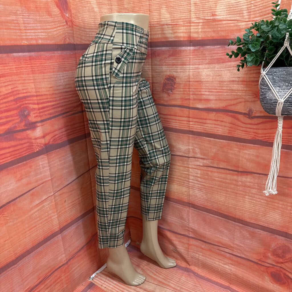 Soho Women's Ankle Length Plaid Pants