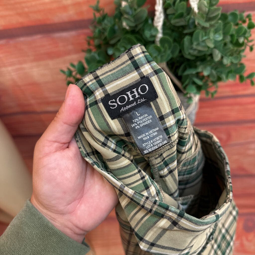 Soho Women's Ankle Length Plaid Pants