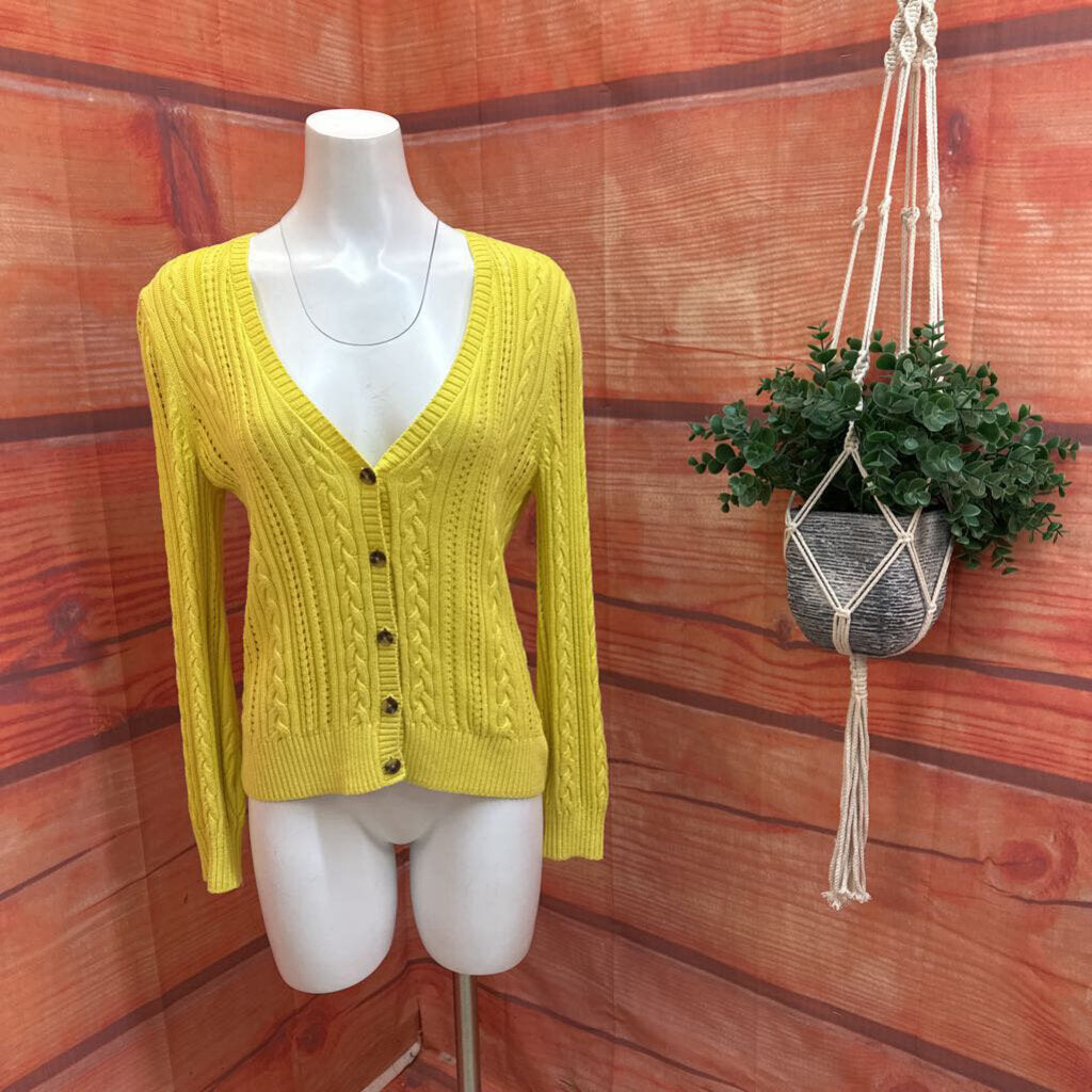 Talbots Women's Yellow Knitted Cardigan
