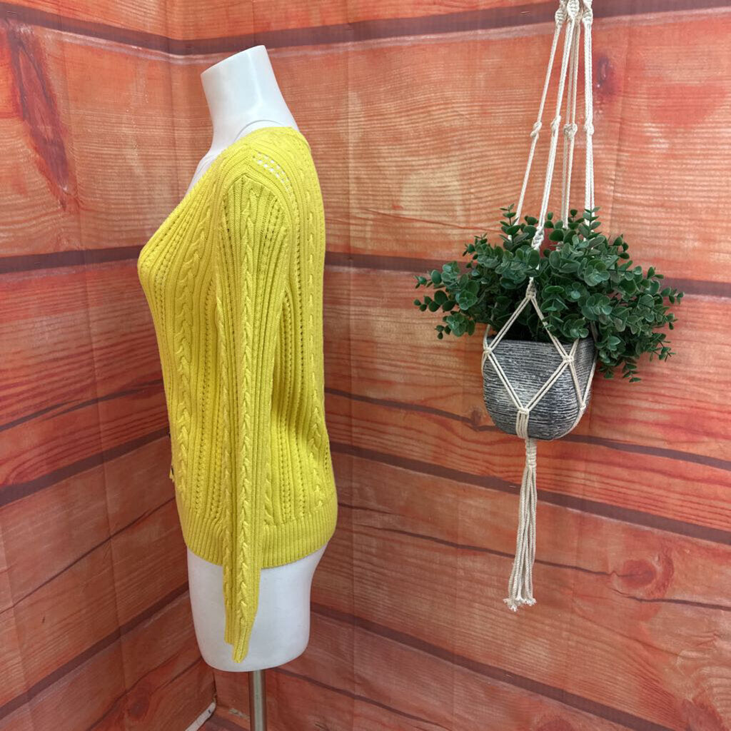 Talbots Women's Yellow Knitted Cardigan