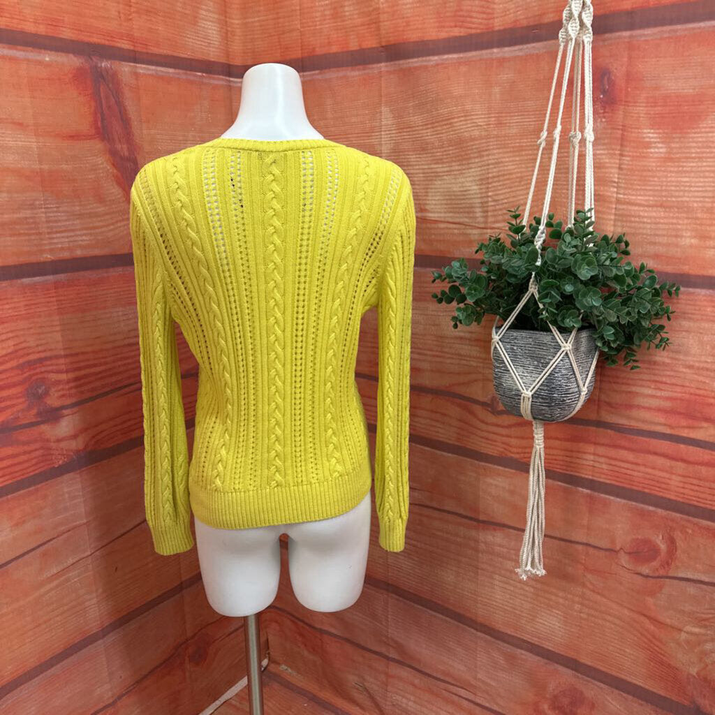Talbots Women's Yellow Knitted Cardigan