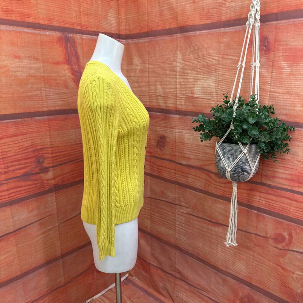 Talbots Women's Yellow Knitted Cardigan