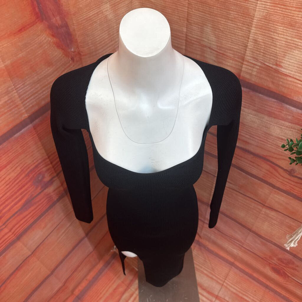 Petal + Pup Black Ribbed Dress