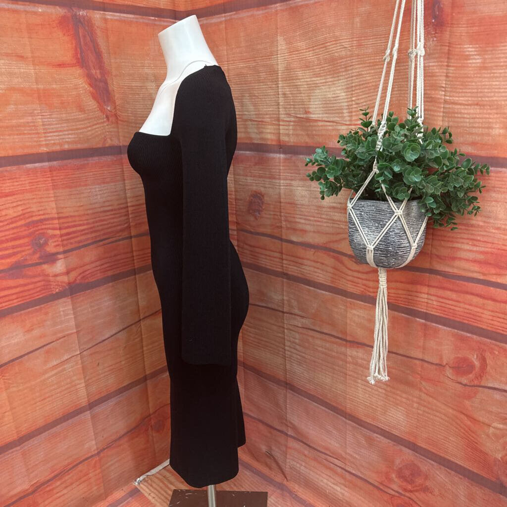 Petal + Pup Black Ribbed Dress