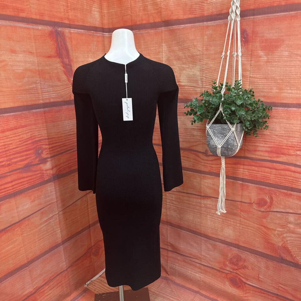 Petal + Pup Black Ribbed Dress