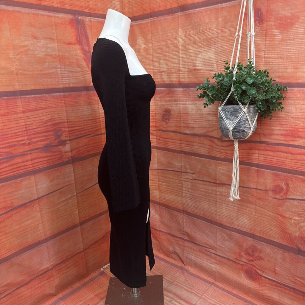 Petal + Pup Black Ribbed Dress